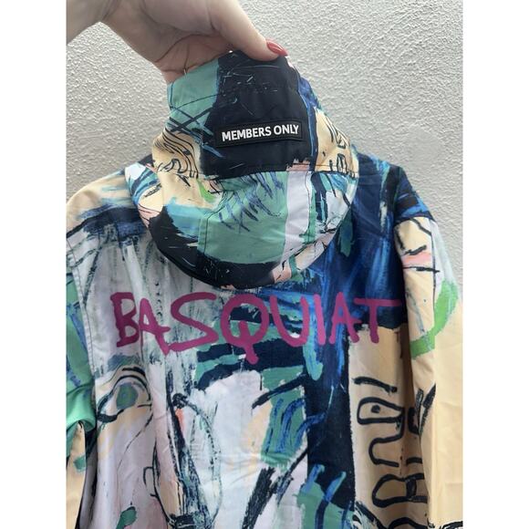Members Only X Jean-Michel Basquiat Windbreaker Jacket Size Large Zip Up NWTs - Picture 11 of 15